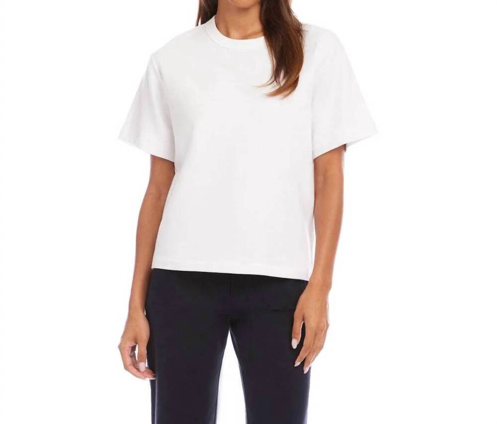 NEW KAREN KANE short sleeve top in off white